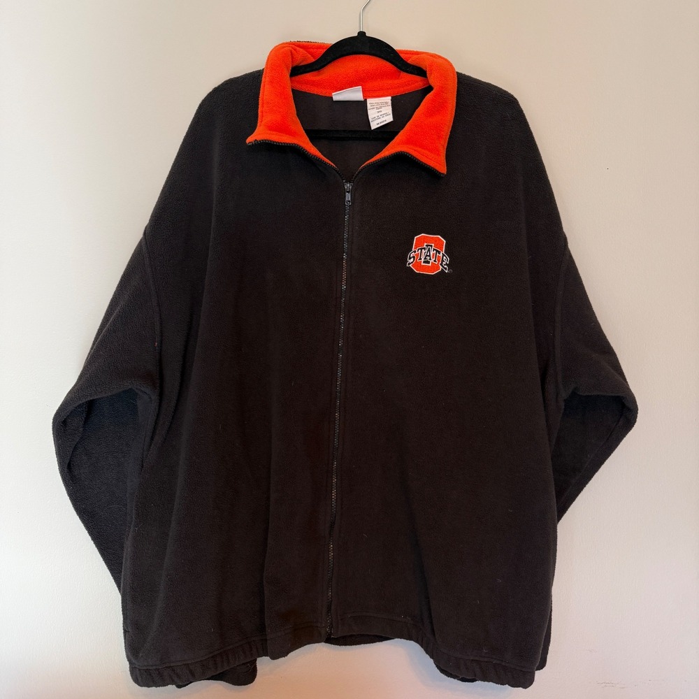 OSU Cowboys Okstate Fleece Iron Knights Jacket Orange Collar 3XL Men Full Zip